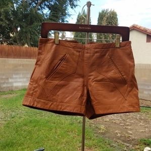 Women's tan leather shorts